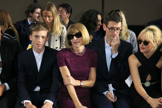 Anna Wintour attends the Christopher Kane show during London Fashion Week