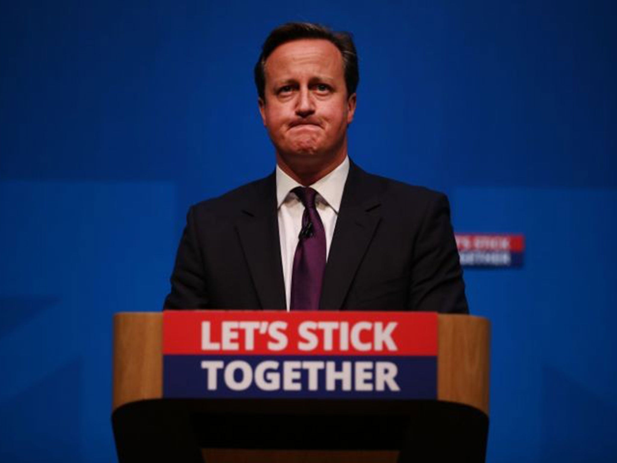 David Cameron addresses No campagn supporters in Aberdeen