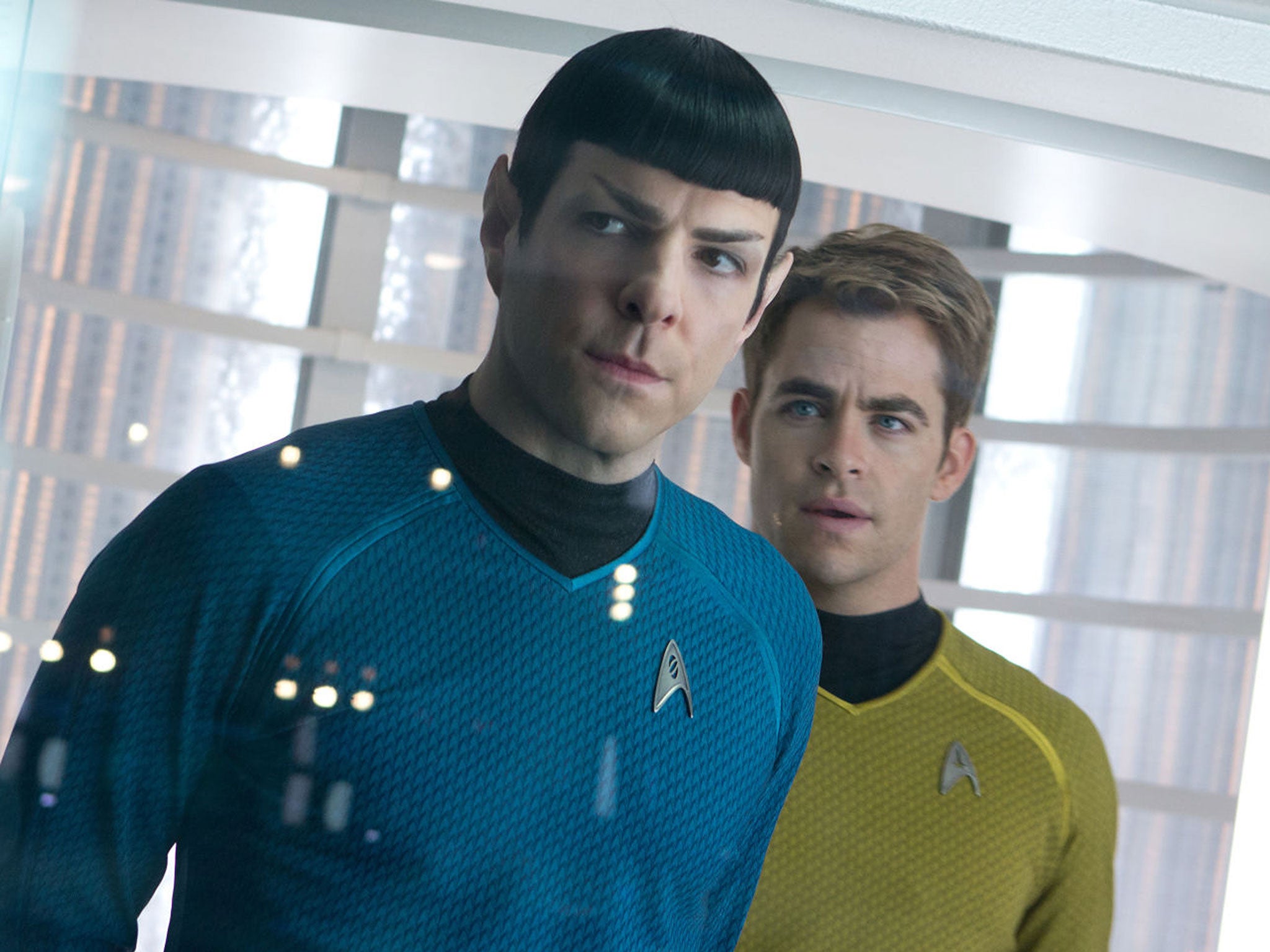 Zachary Quinto (L) and Chris Pine in Star Trek into Darkness 