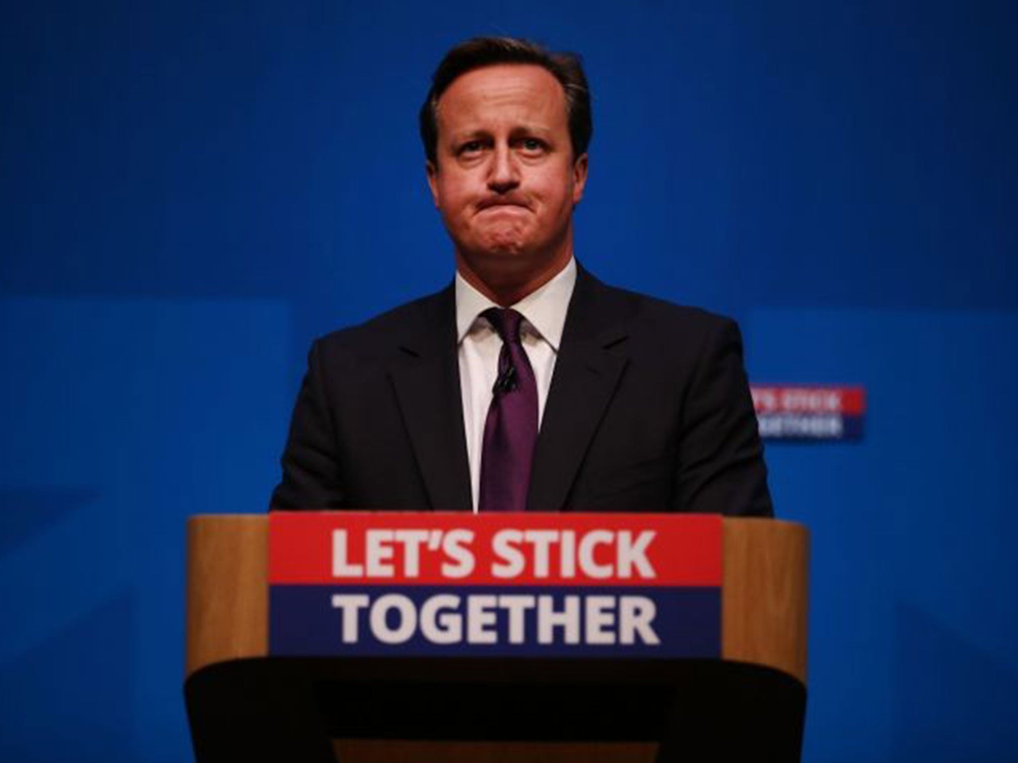 David Cameron was openly emotional at the prospect of Scotland leaving the union before the referendum