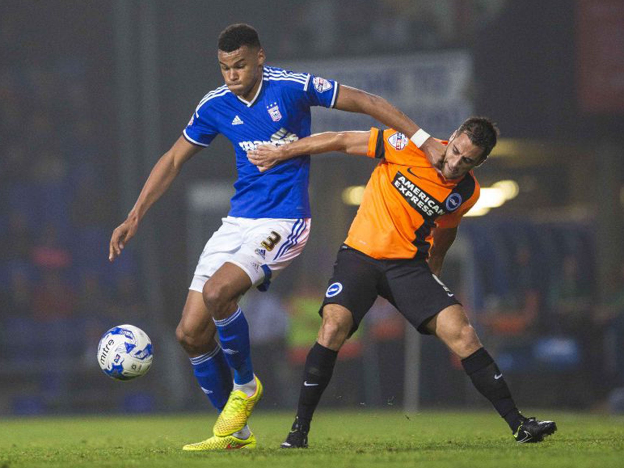 An outstanding display from Tyrone Mings, left, inspired Ipswich as two late goals beat Brighton