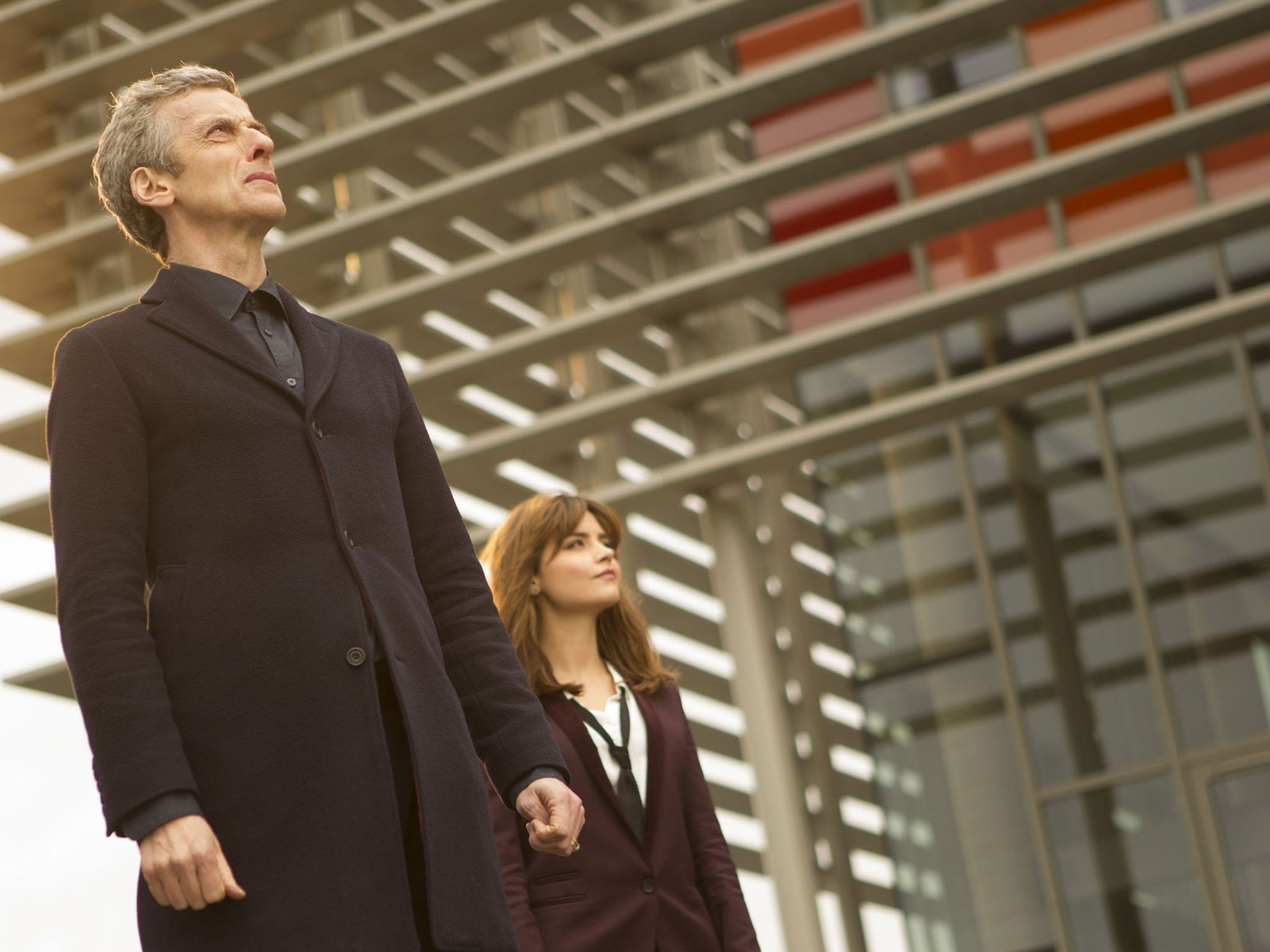 The Doctor (Peter Capaldi) and Clara (Jenna Coleman) in "Time Heist"