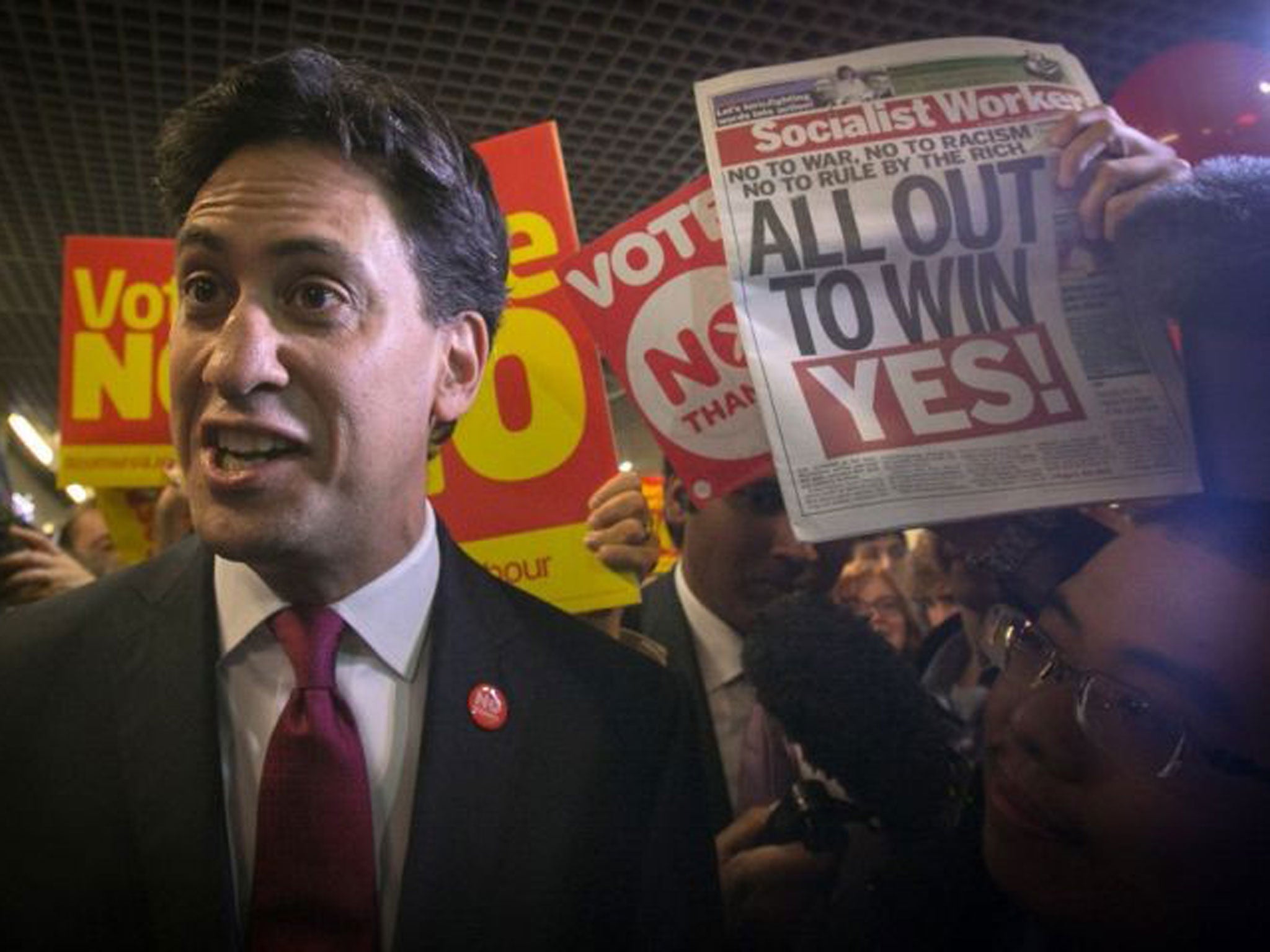Ed Miliband was forced to abandon his walkabout in Edinburgh