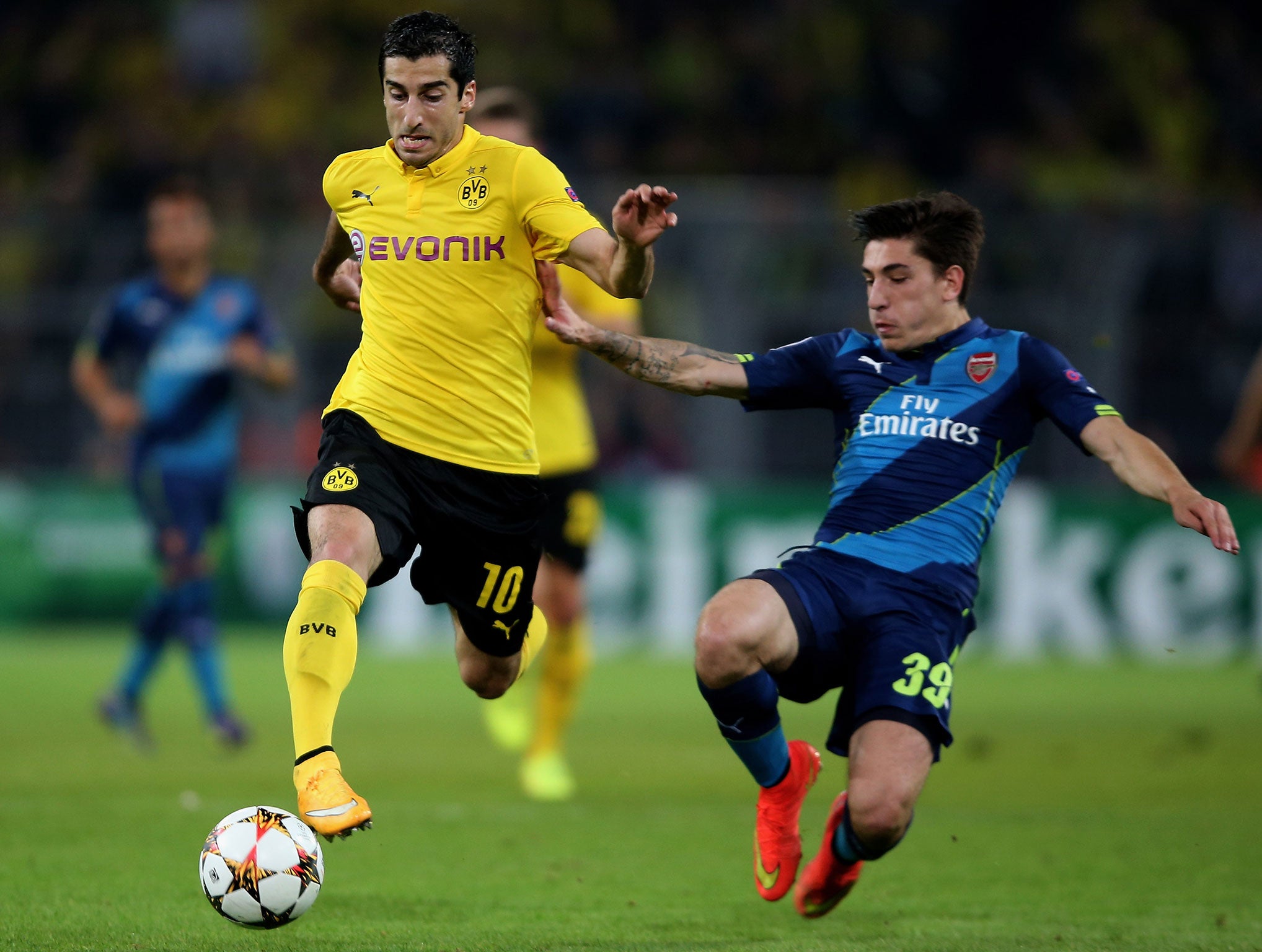 Henrikh Mkhitaryan in action against Arsenal earlier this season