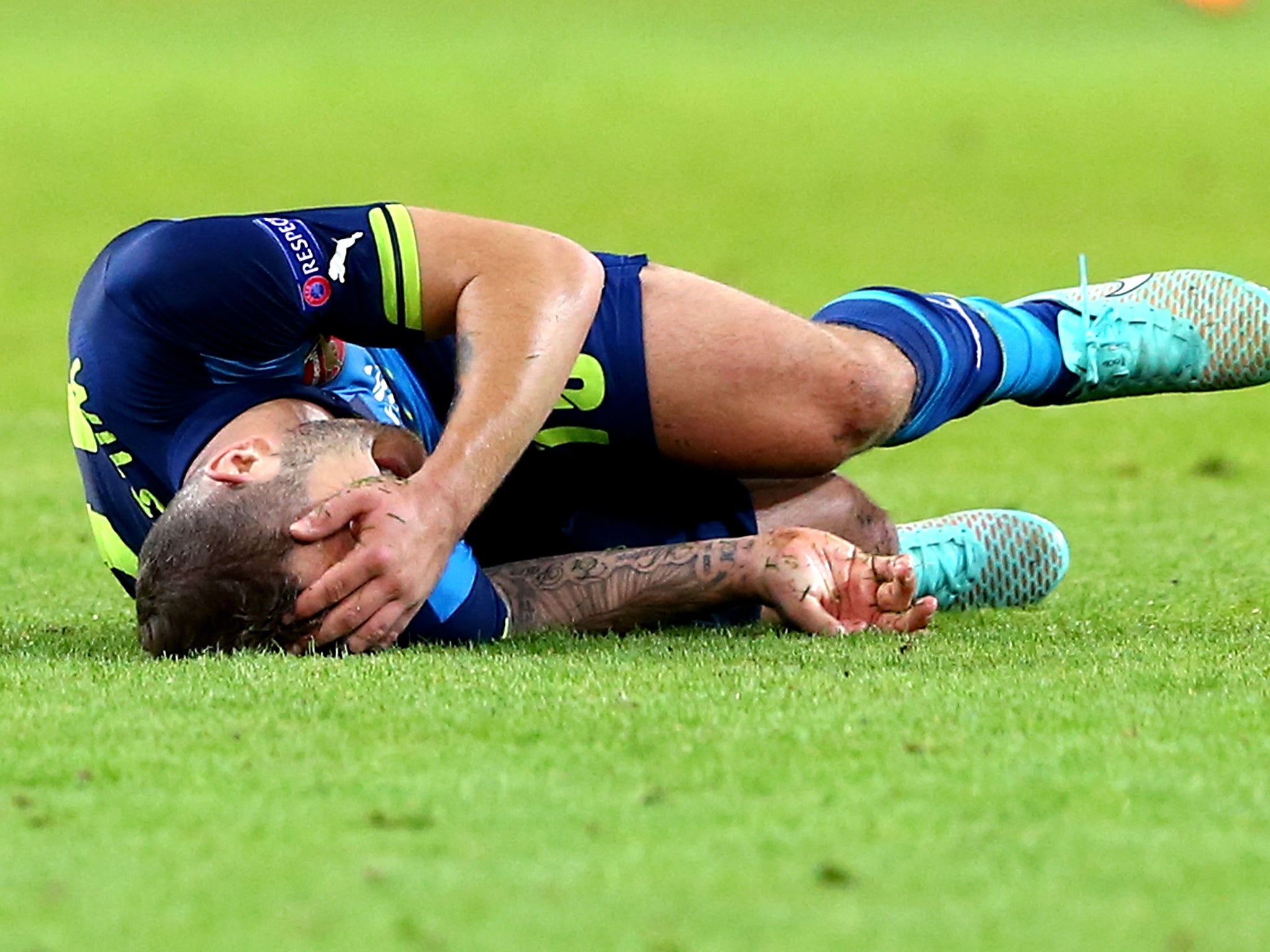 Jack Wilshere pictured during the Arsenal defeat to Dortmund