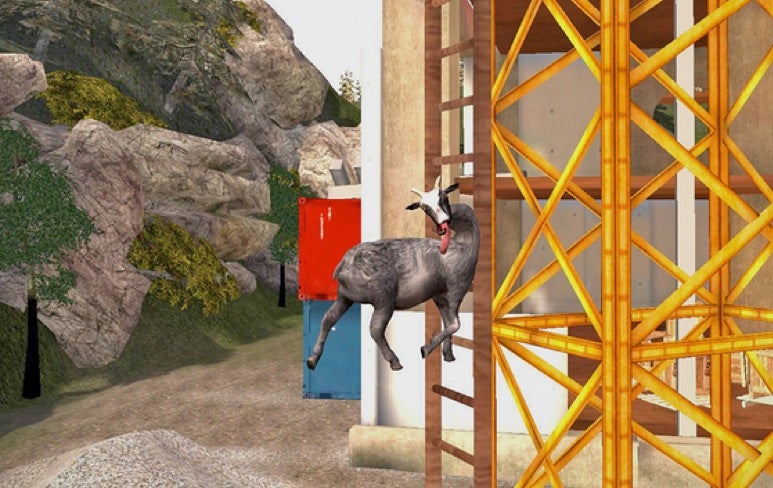 Typical Goat Simulator gameplay