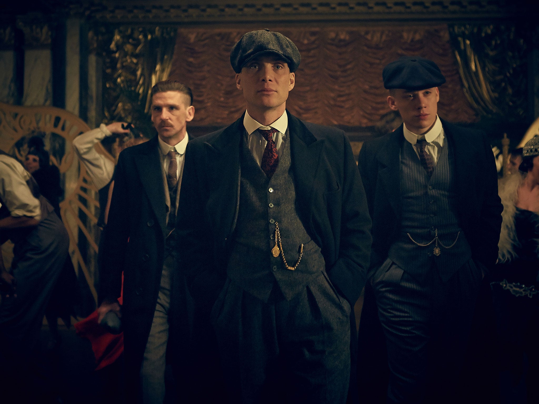 Paul Anderson, Cillian Murphy and Joe Cole as the Shelby Brothers in Peaky Blinders