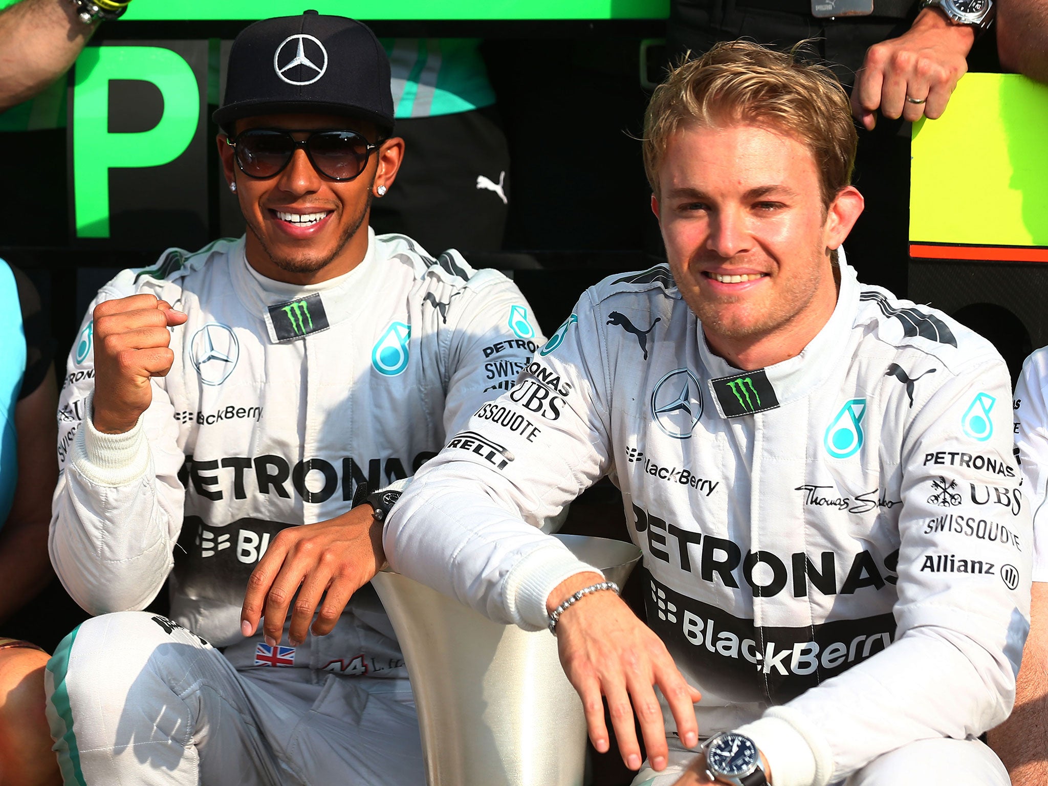Lewis Hamitlon and Nico Rosberg in Monza
