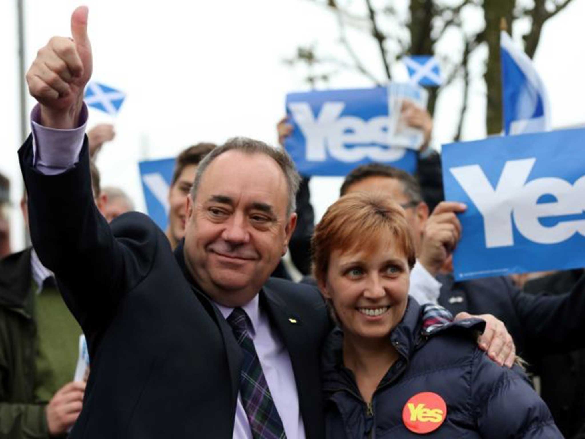 Salmond with a Yes support earlier today