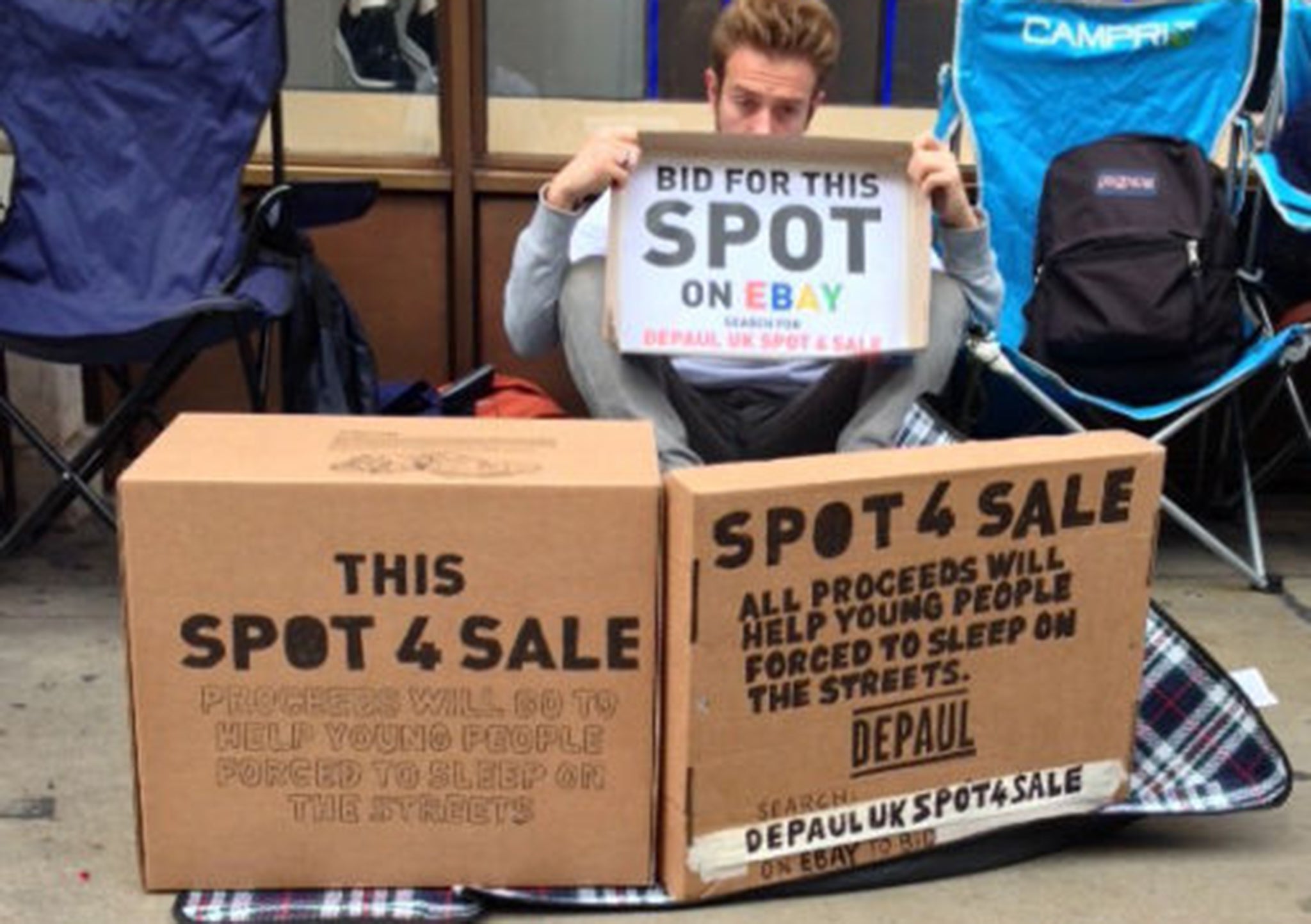 Homelessness charity Depaul is camping outside the Apple store to sell its spot in the queue