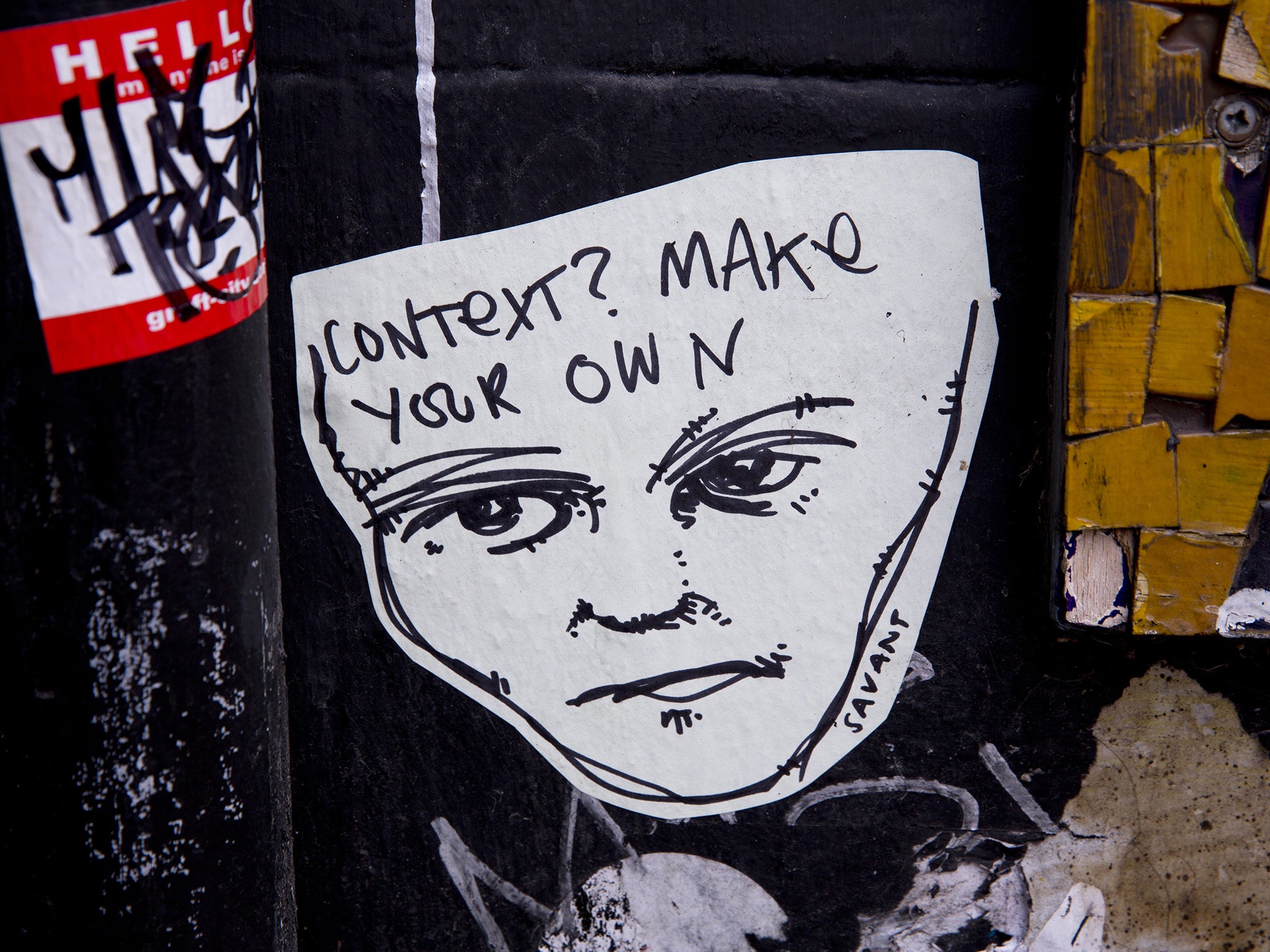 Hipster culture around East London: graffiti on Brick Lane, E1