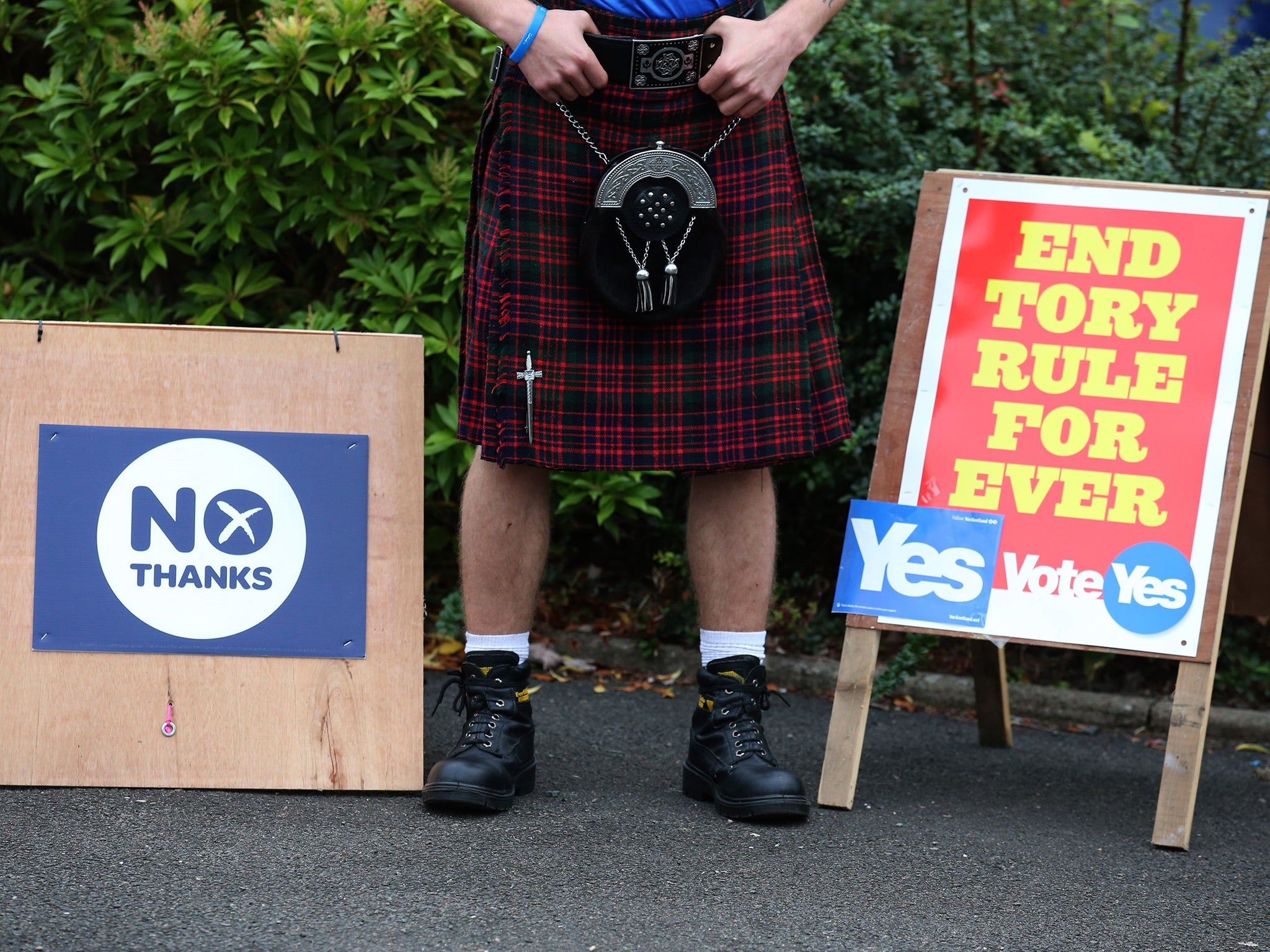 Chris McAleese at Bannockburn Polling Station, as voters go to the polls in the Scottish Referendum
