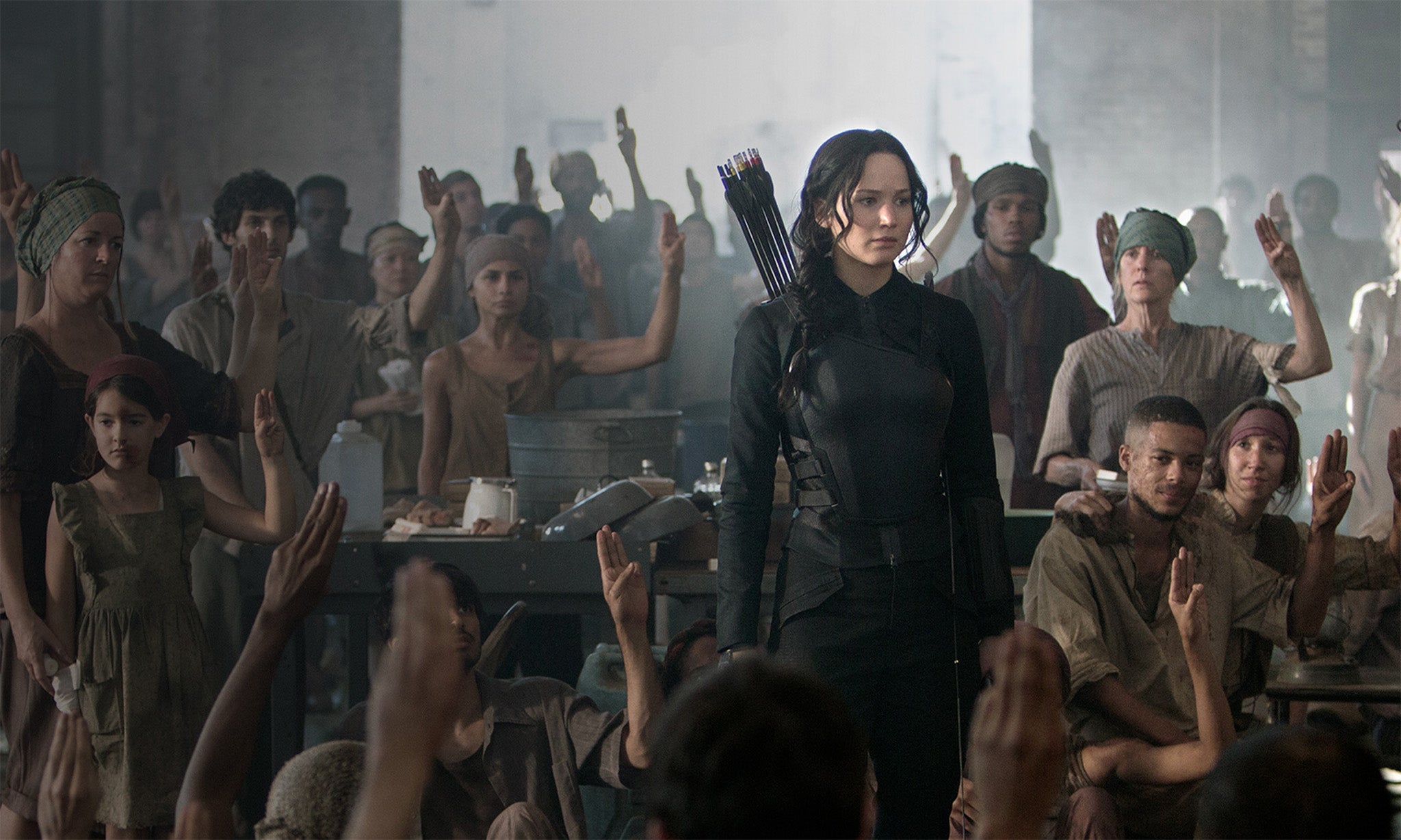 Jennifer Lawrence leads the Hunger Games rebellion as Katniss Everdeen in Mockingjay Part 1