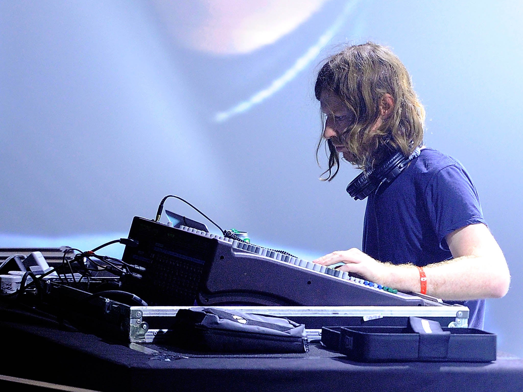 Aphex Twin performs on stage during day one of the Pitchfork Music Festival at the Grande Halle de La Villette (Kristy Sparow/Getty)