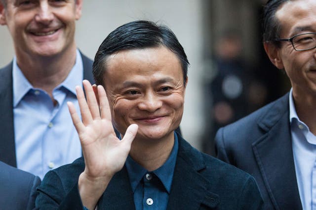 Alibaba's Jack Ma arrives at the NYSE ahead of Friday's IPO