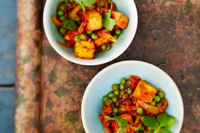 Bill's paneer and pea curry is a light, ghee-free dish