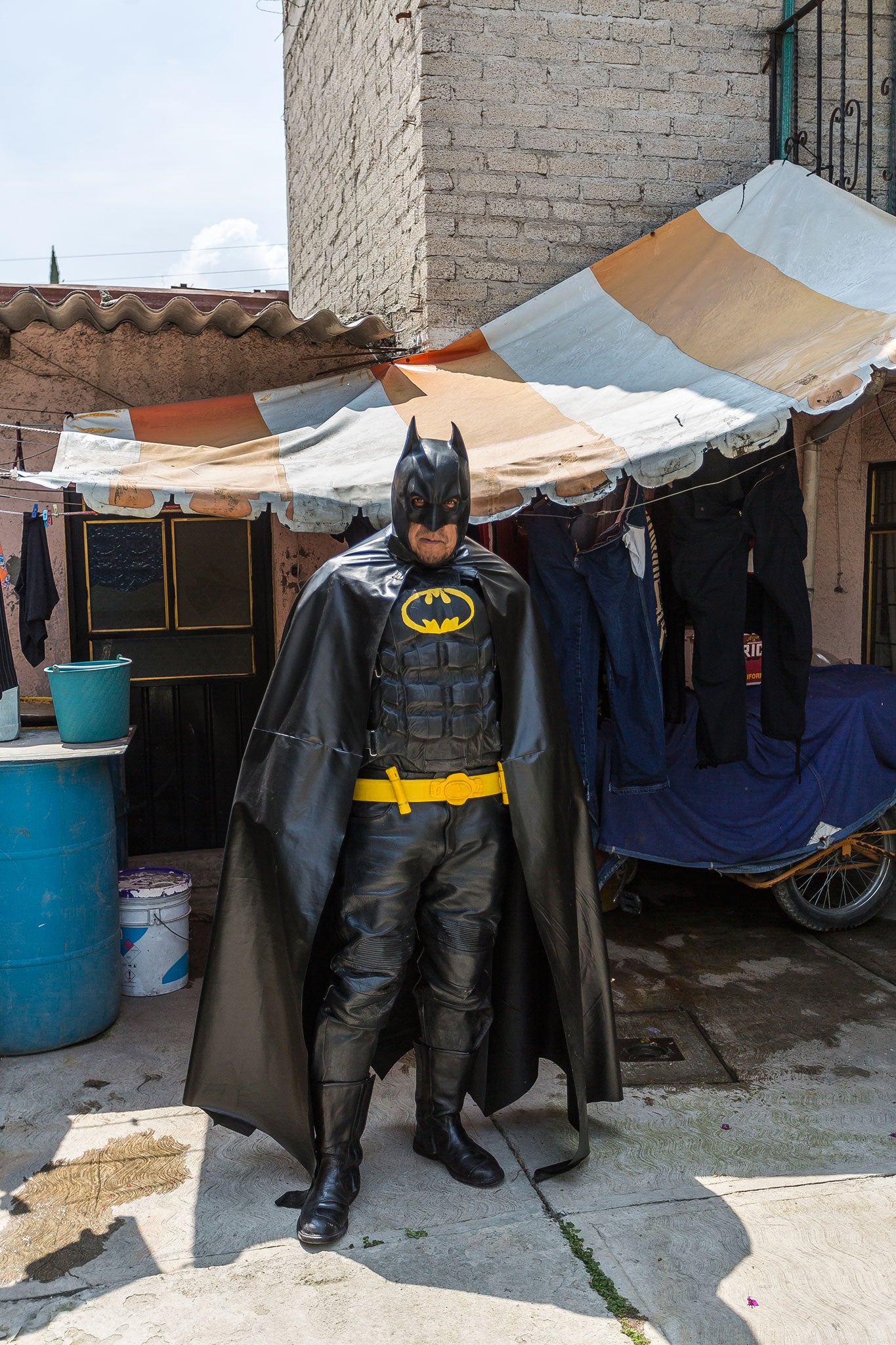 A man dressed up as Batman in Mexico City