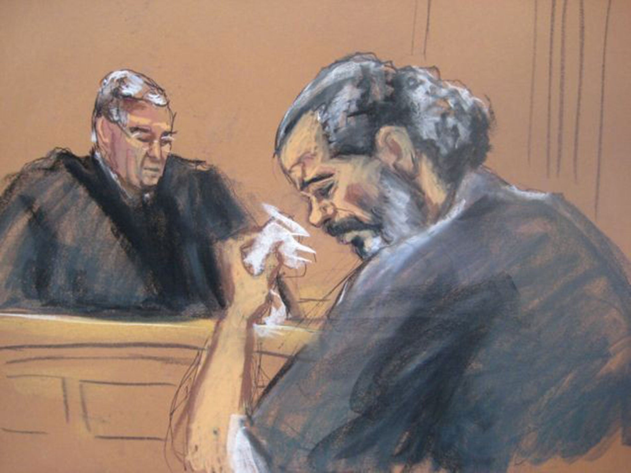 A court sketch of Adel Abdul Bary, 54, on 19 September