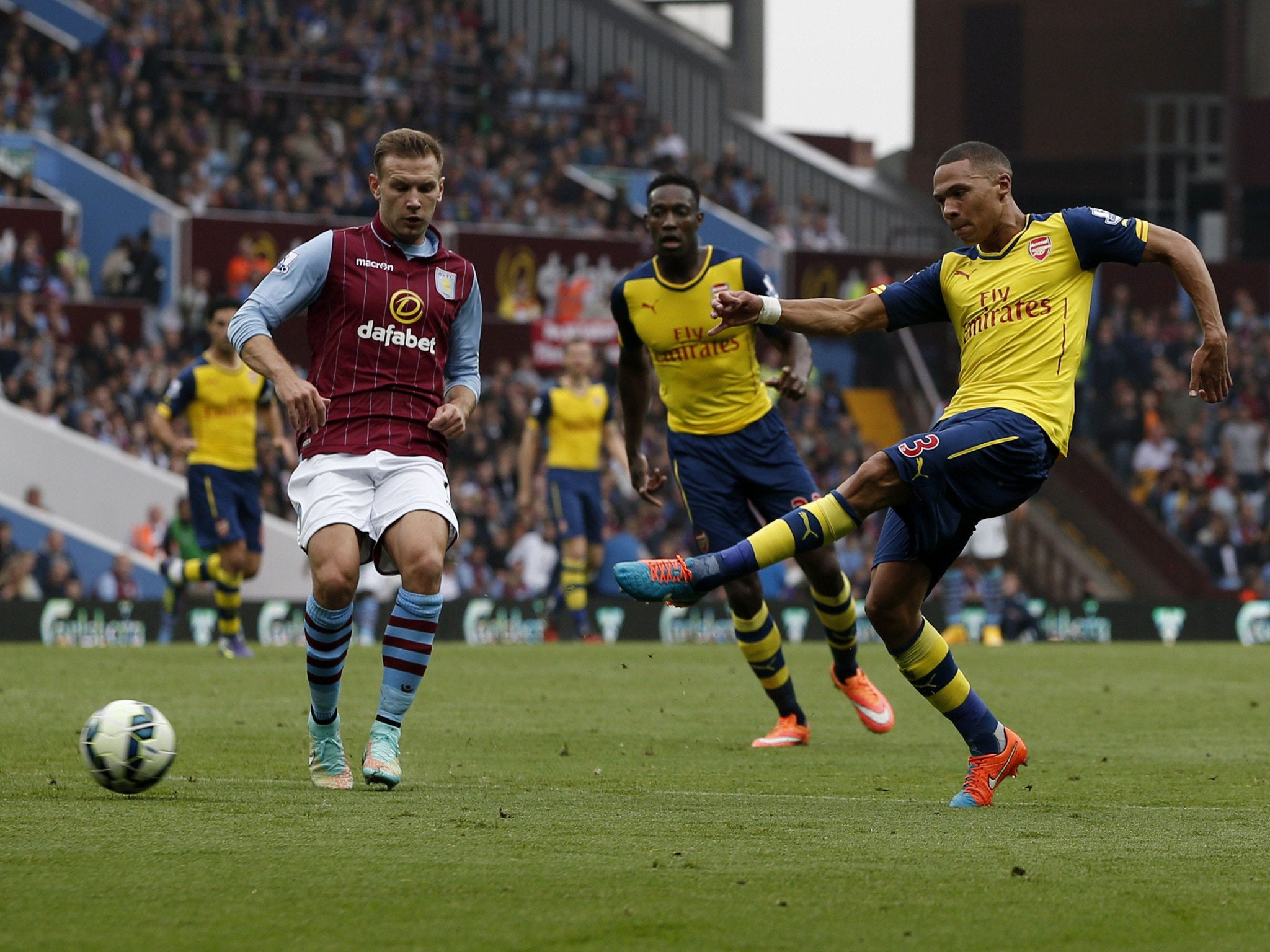 Gibbs saw his shot turned in by Aly Cissokho