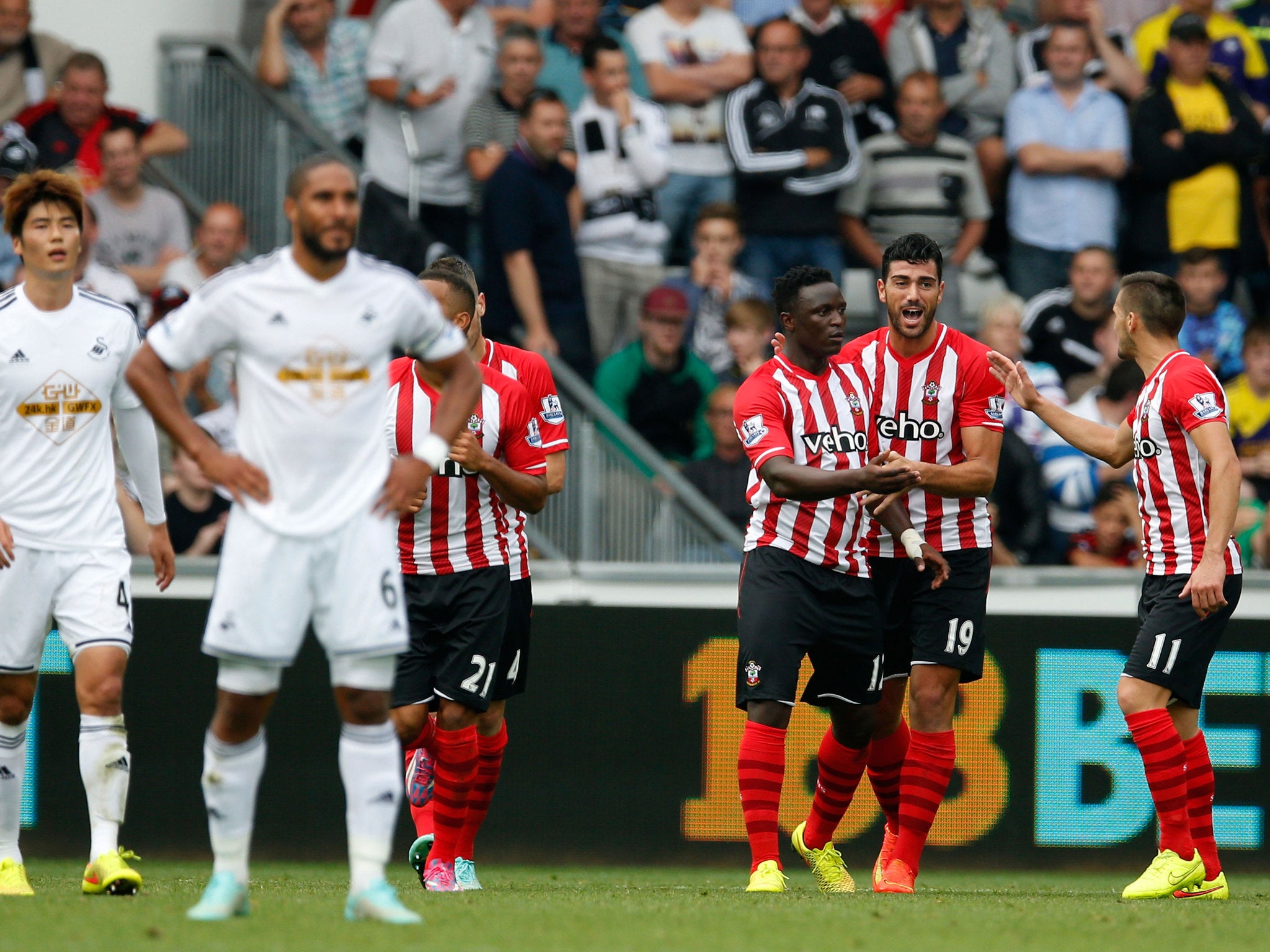 Victor Wanyama celebrates his winning goal