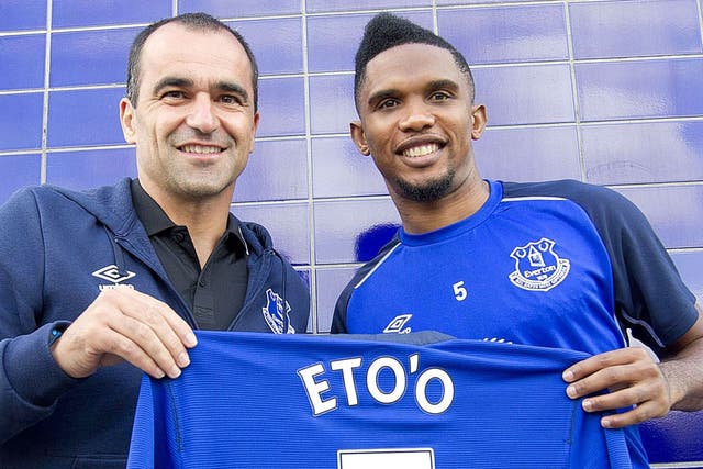 Eto'o came to Everton on a free transfer after scoring nine goals for Chelsea in the Premier League last season