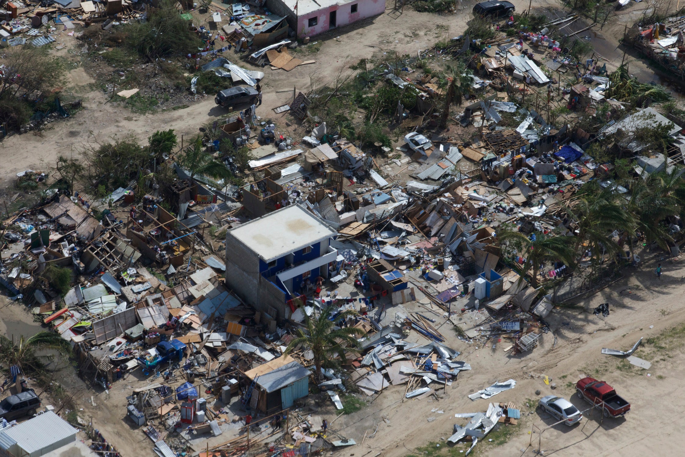 A general view shows the damage left by Hurricane Odile at a neighbourhood in Los Cabos