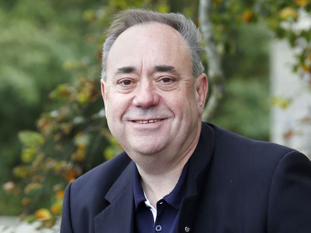 First Minister of Scotland Alex Salmond pictured outside his home in Strichen, Scotland, after announcing that he will be standing down