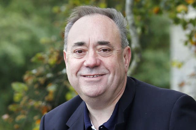 First Minister of Scotland Alex Salmond pictured outside his home in Strichen, Scotland, after announcing that he will be standing down