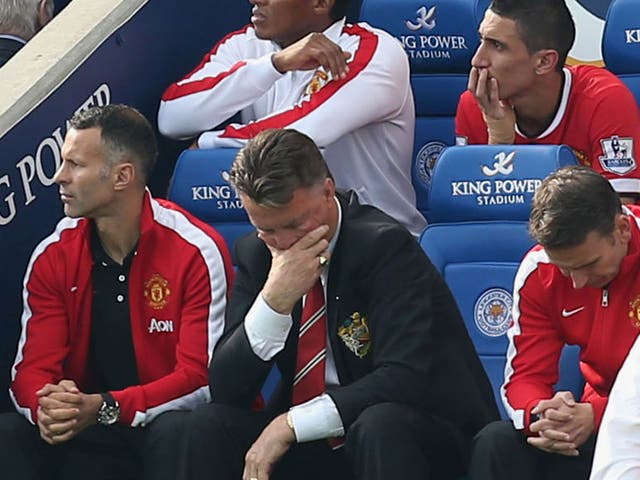 Van Gaal could not hide his despair as United collapsed at Leicester