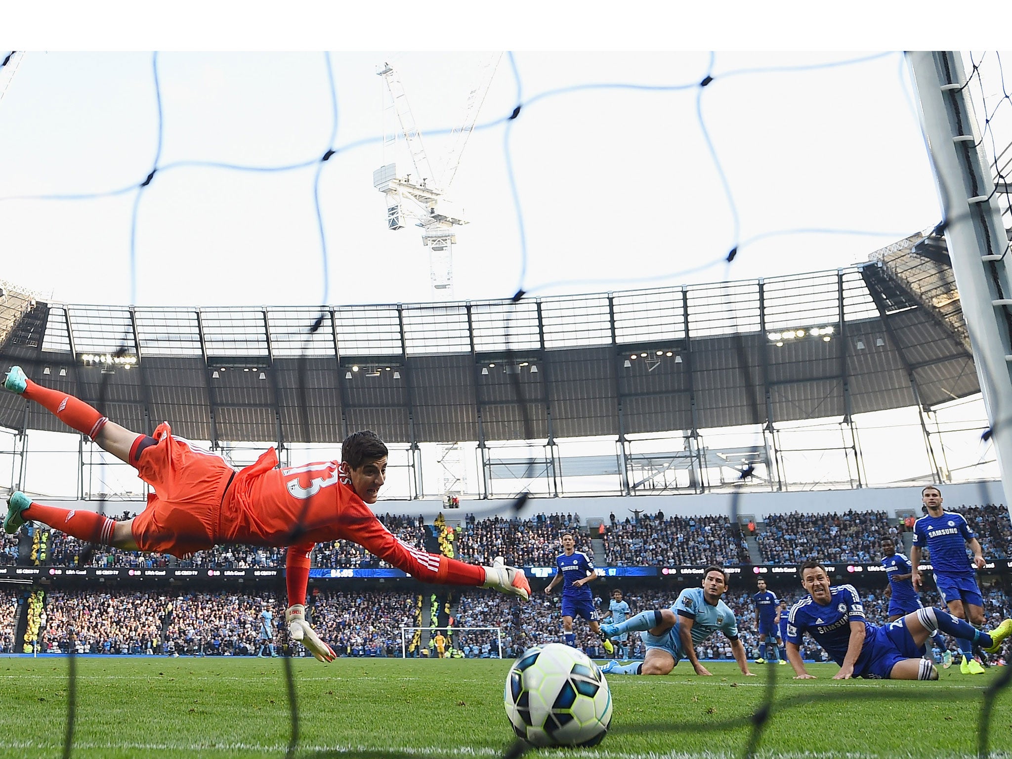 Courtois cannot save Lampard's strike