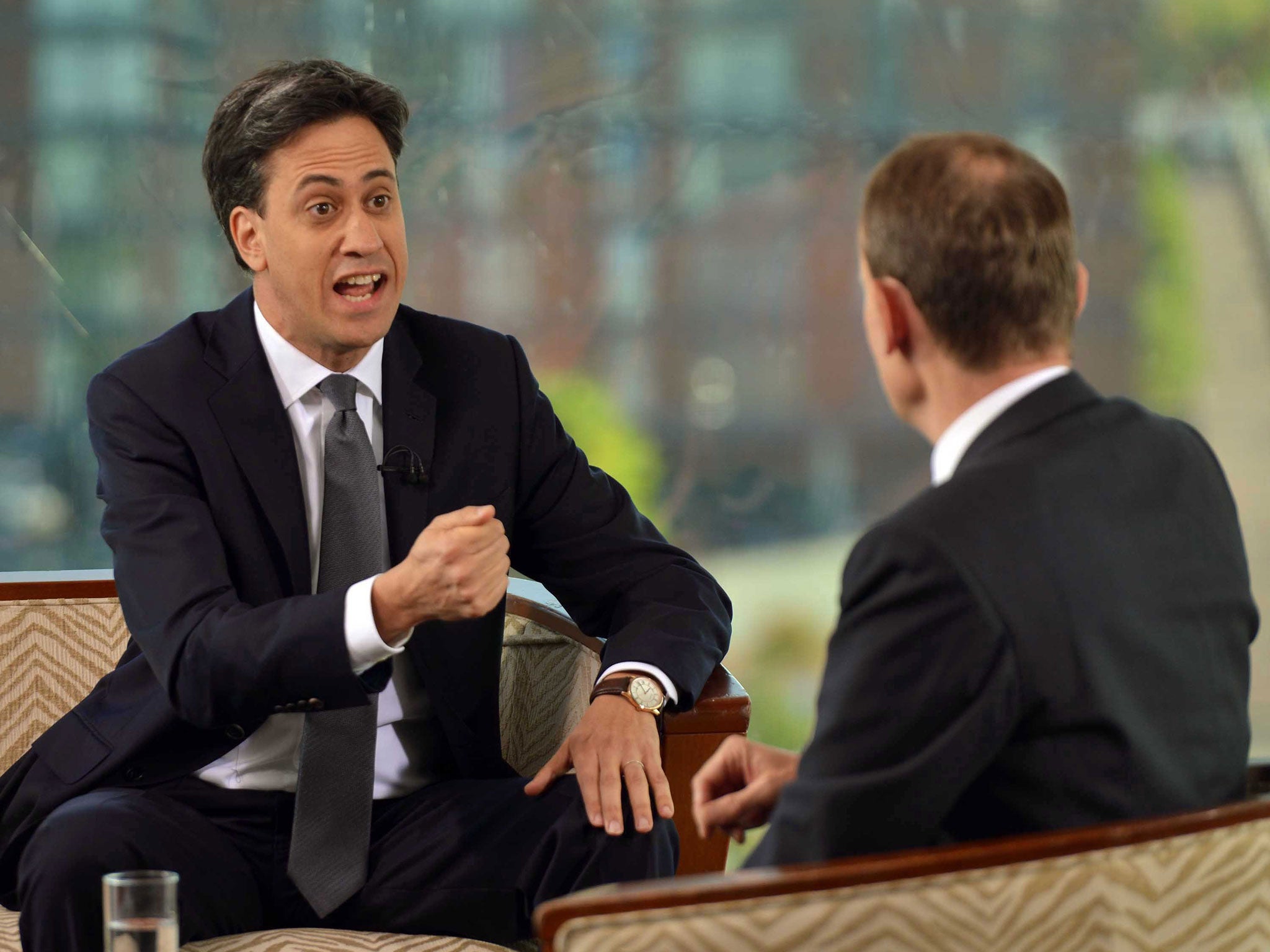 Labour leader Ed Miliband during his appearance on the BBC current affairs programme, The Andrew Marr Show