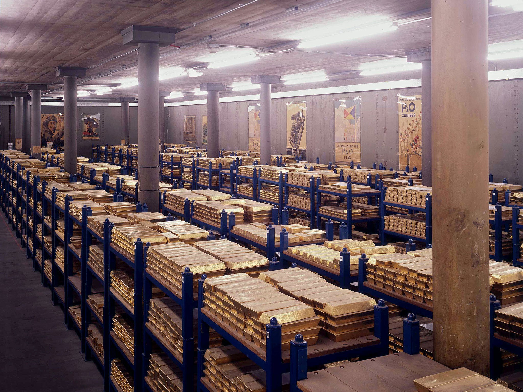 Gold ingots at the Bank of England help underpin the pound and government debt