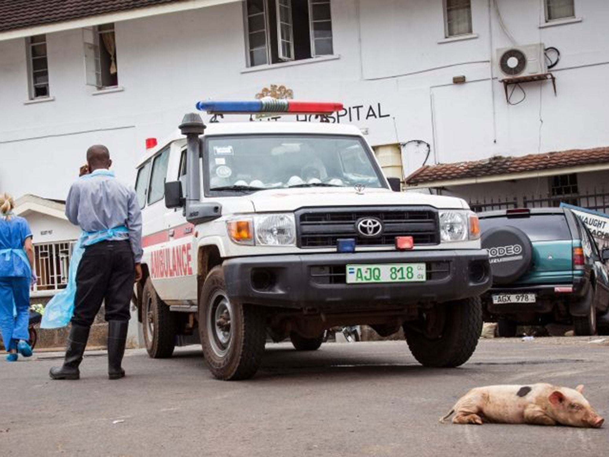 Connaught Hospital in Freetown during a three-day lockdown to prevent the spread on the Ebola virus
