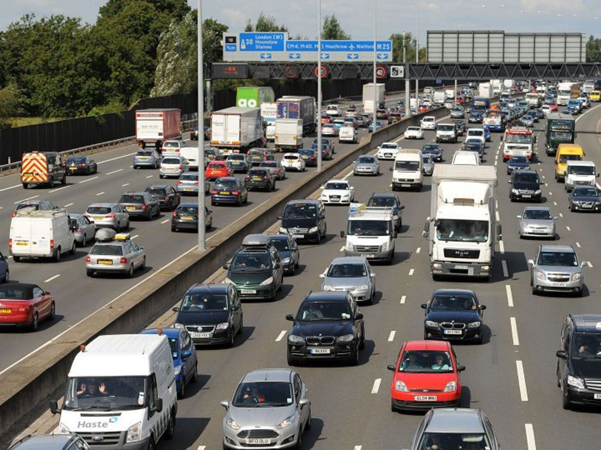 Traffic was slowed between junctions 12 and 13 of the M25 (stock image)