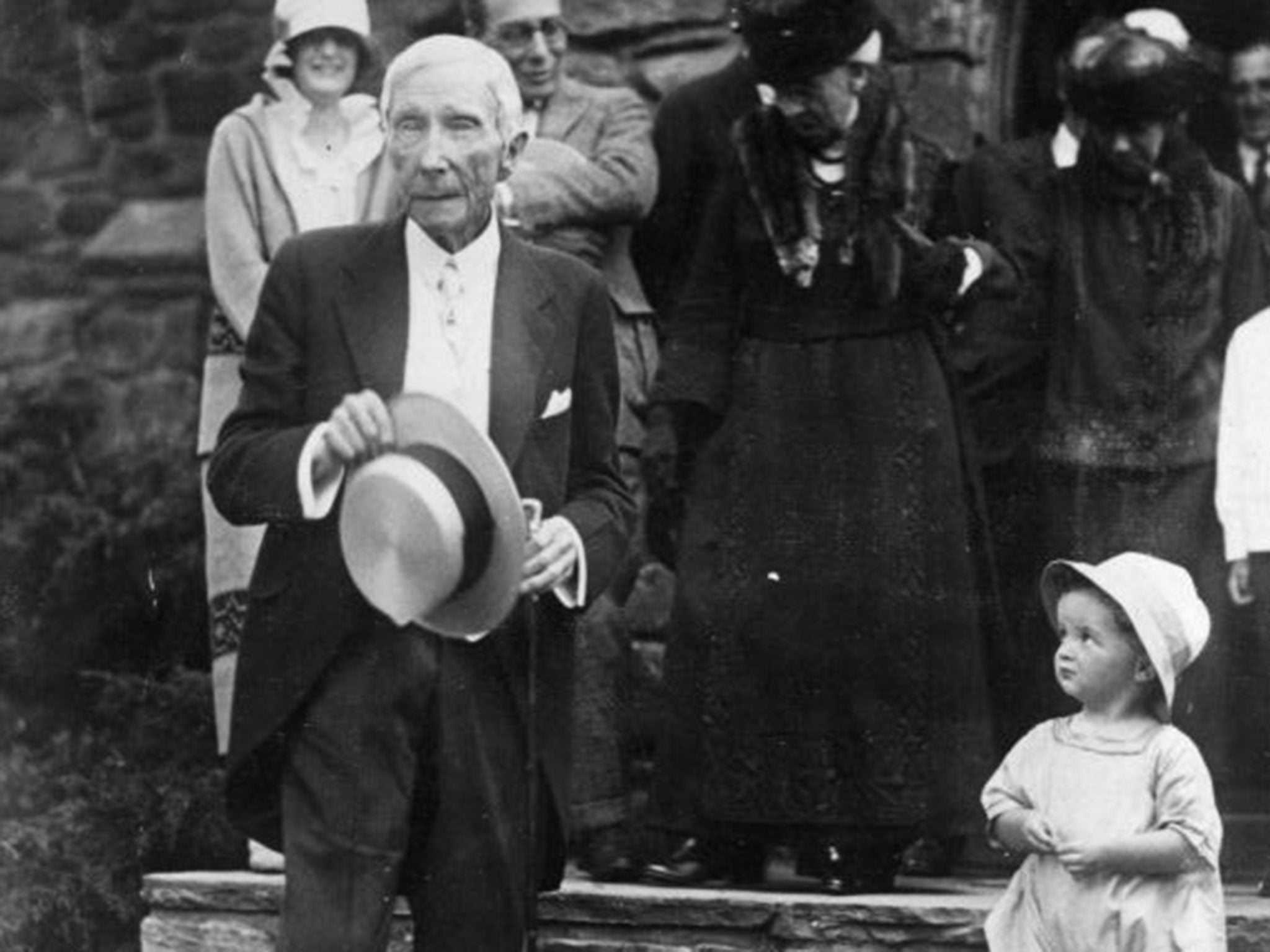 John D Rockefeller on his 84th birthday in 1923; his wealth came from oil (Getty)