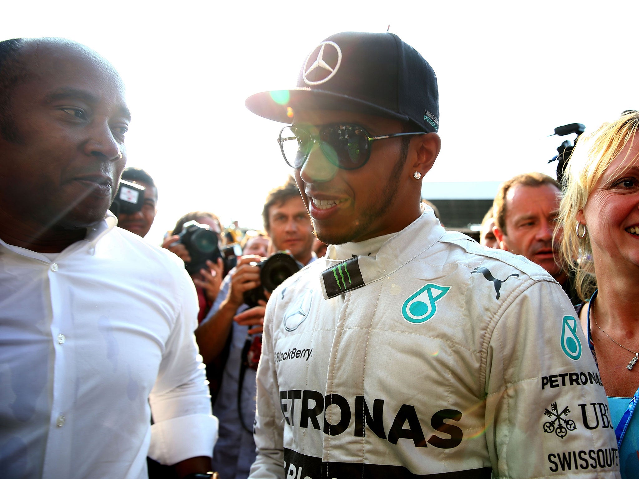 Lewis Hamilton with his father Anthony