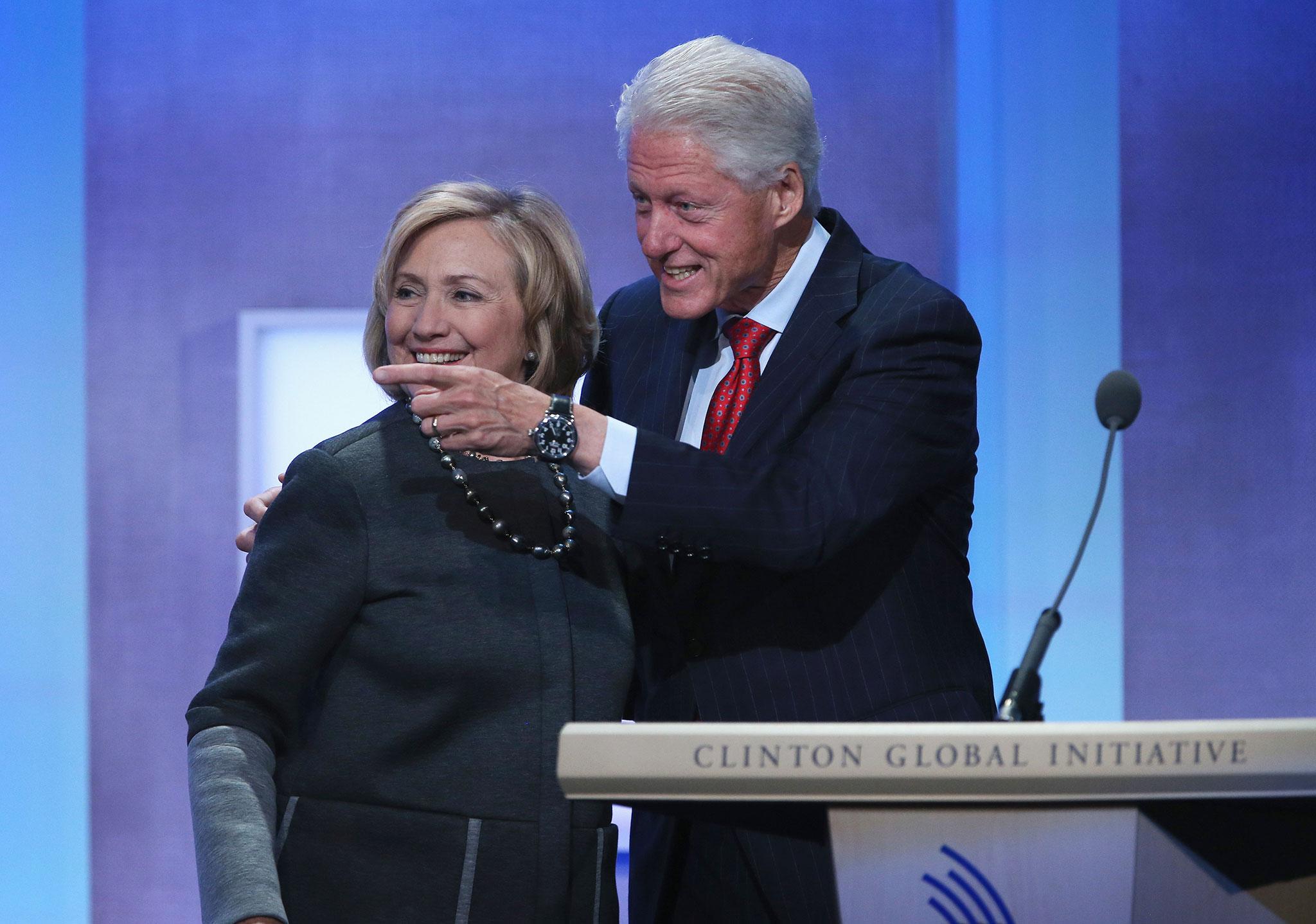 Hillary Clinton with her former-president husband Bill