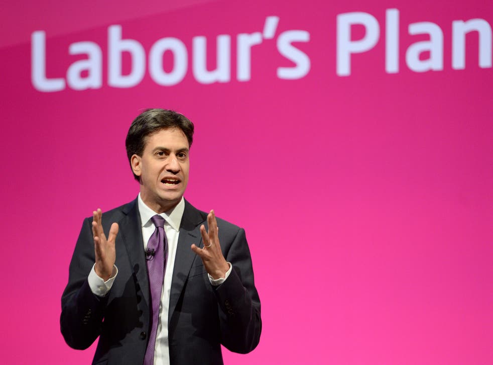 Ed Miliband at the Labour Party conference - where he forgot to mention the deficit