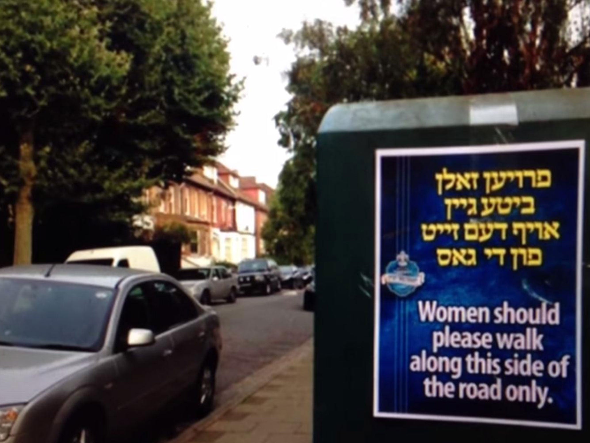 The posters were put up ahead of a Torah parade
