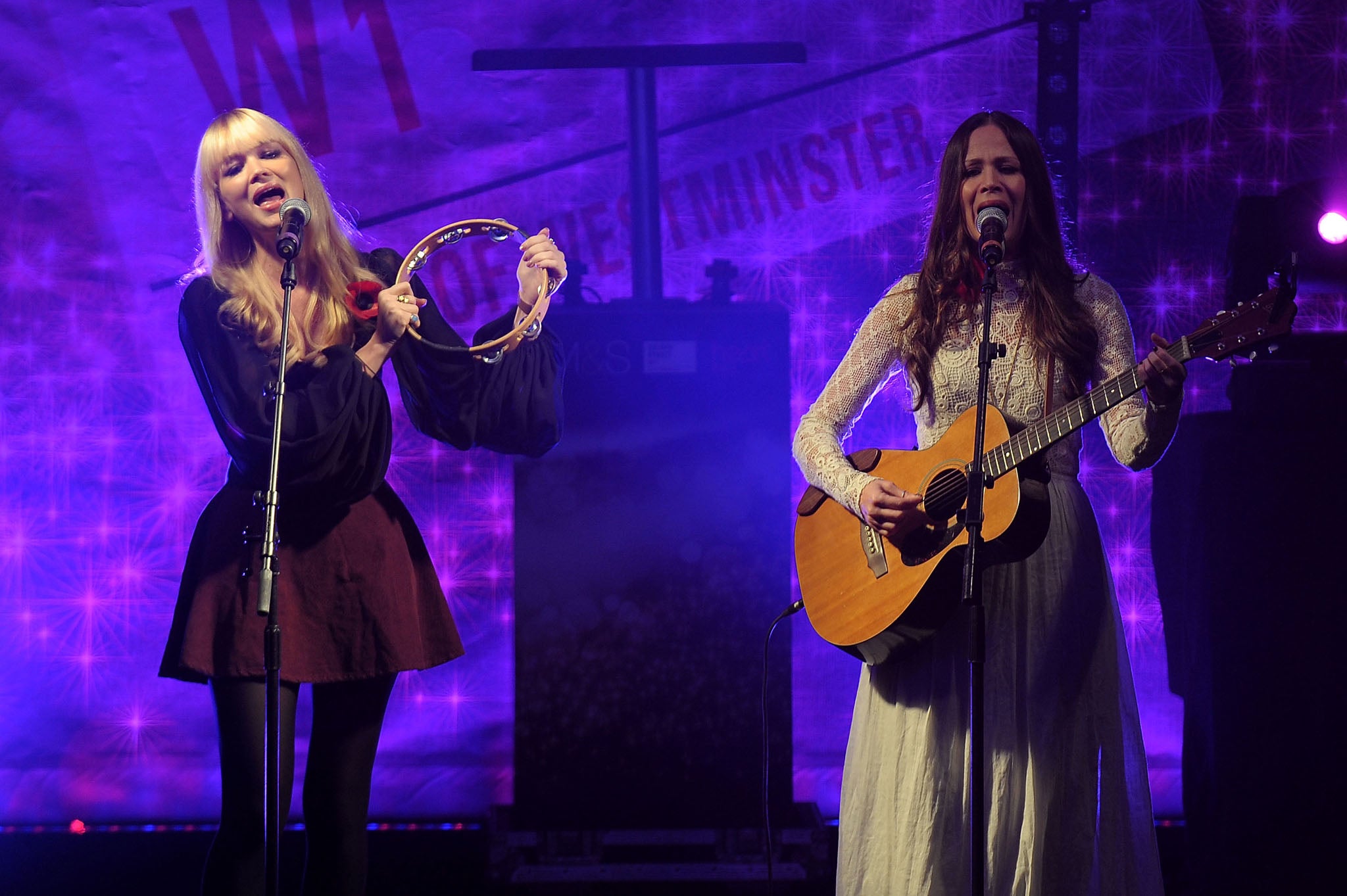 The Pierces perform on stage in London