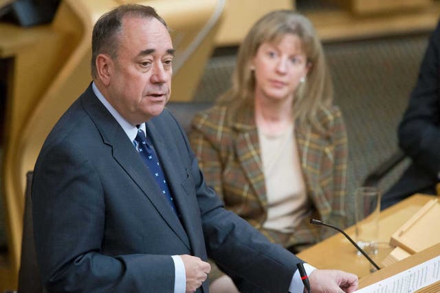 First Minister Salmond speaking in Holyrood 