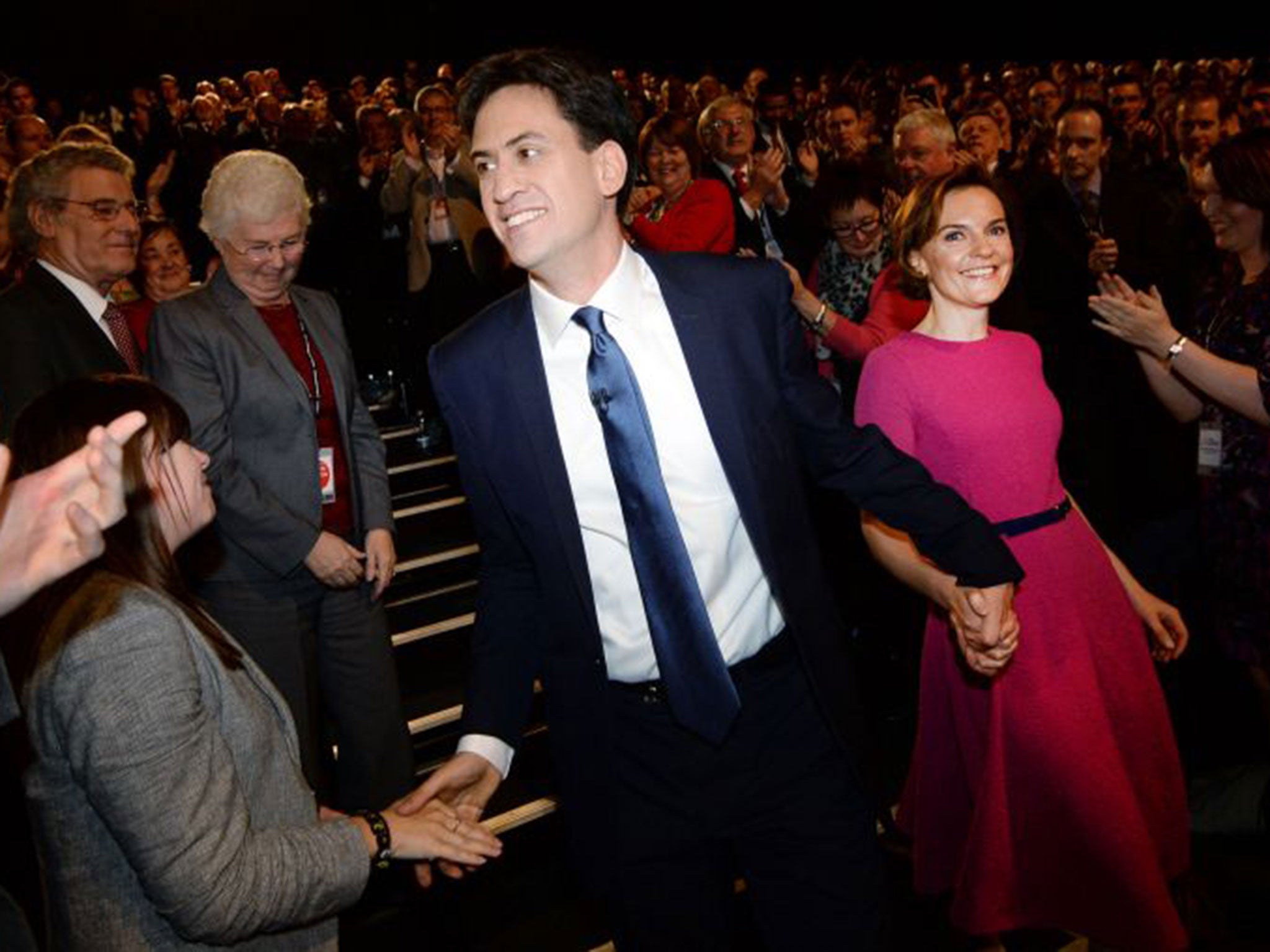 Miliband and wife Justine after his speech