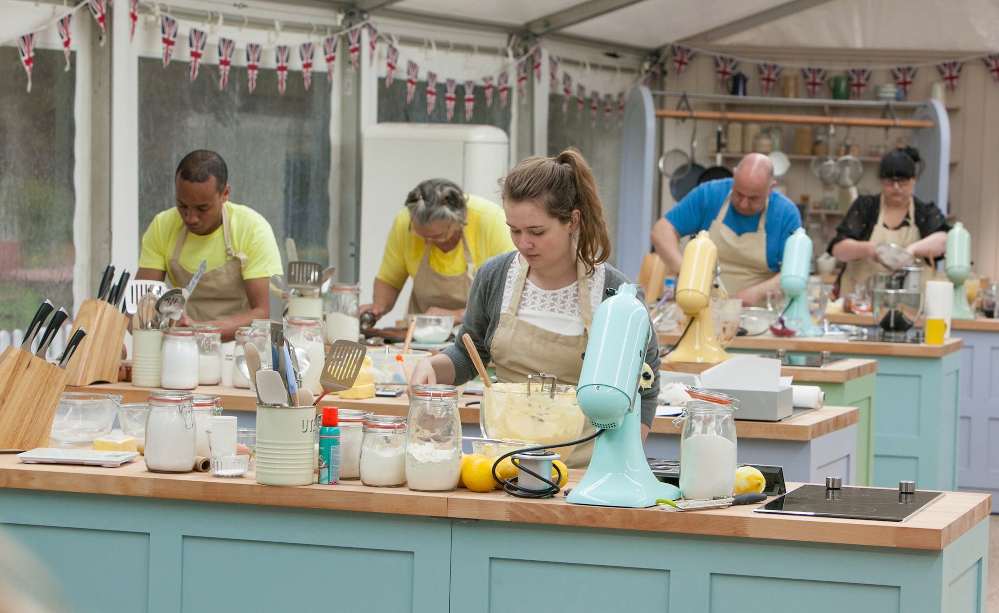 Martha hard at work in the Great British Bake Off tent