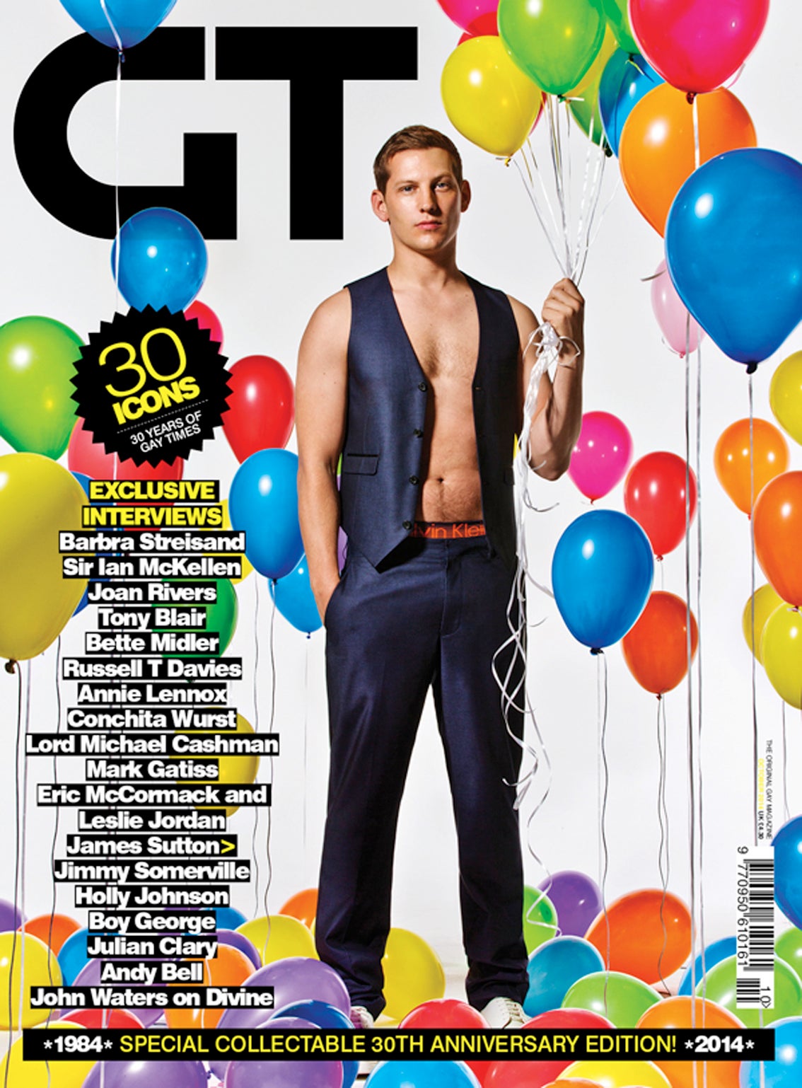 James Sutton on the cover of the Gay Times 30th Anniversary print edition, out on 1 October