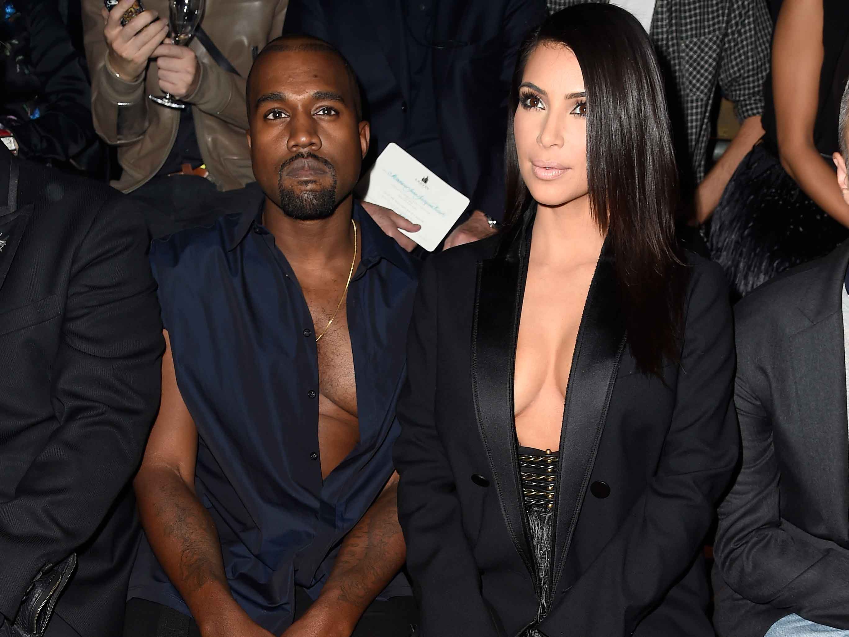 Kim Kardashian and Kanye West front row at Lanvin