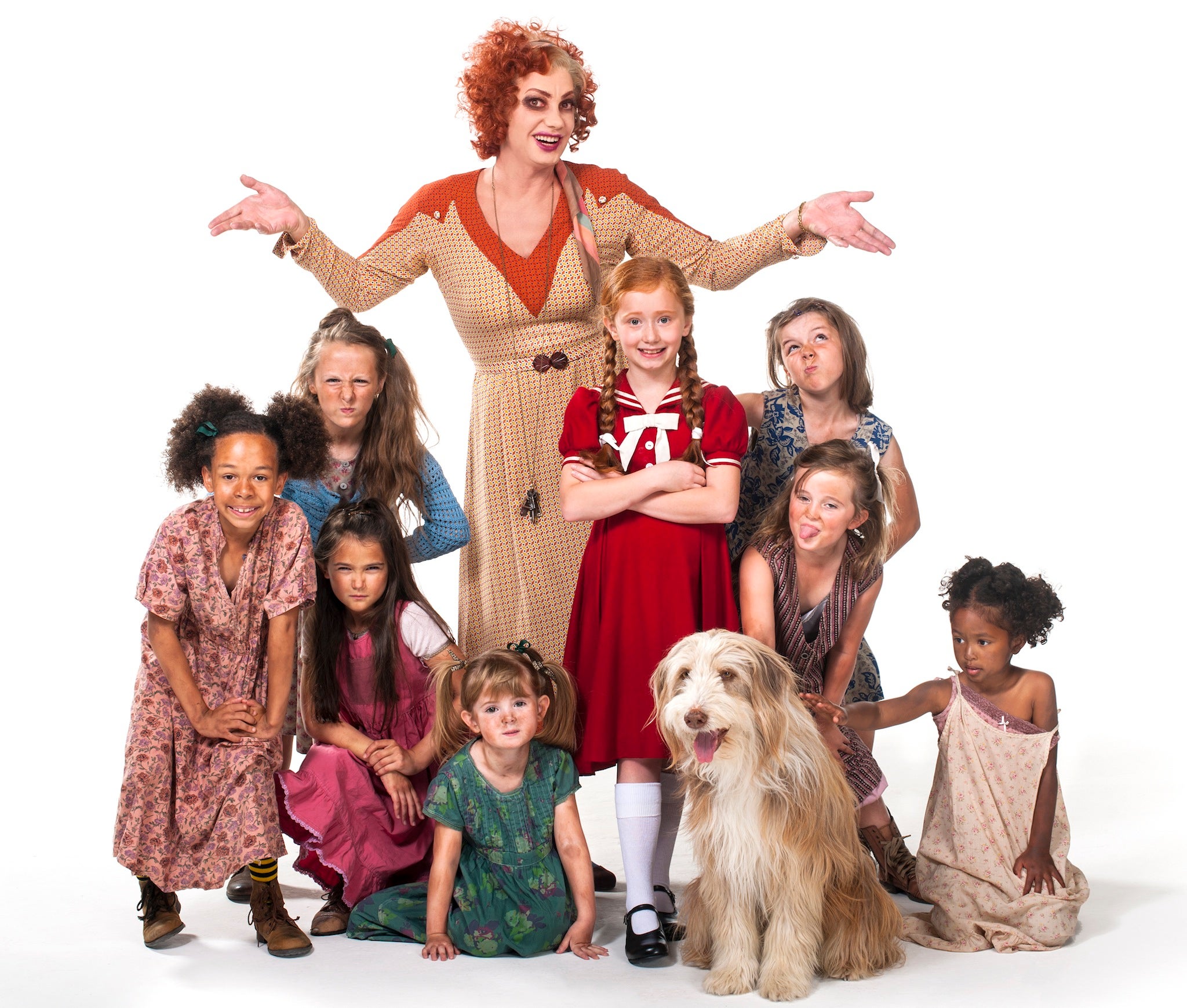 Craig Revel Horwood with the rest of the cast of Annie