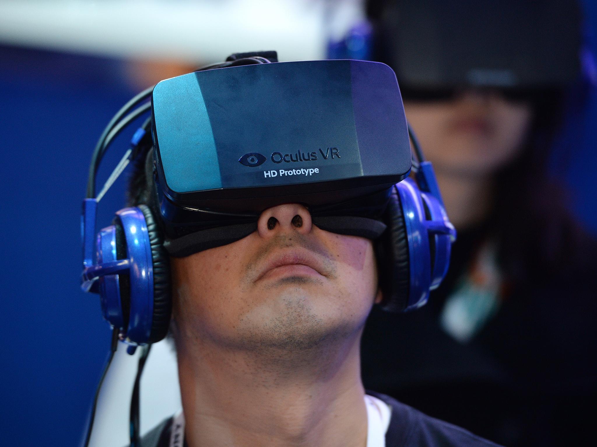 The OculusRift virtual reality headset, which has its screen built in