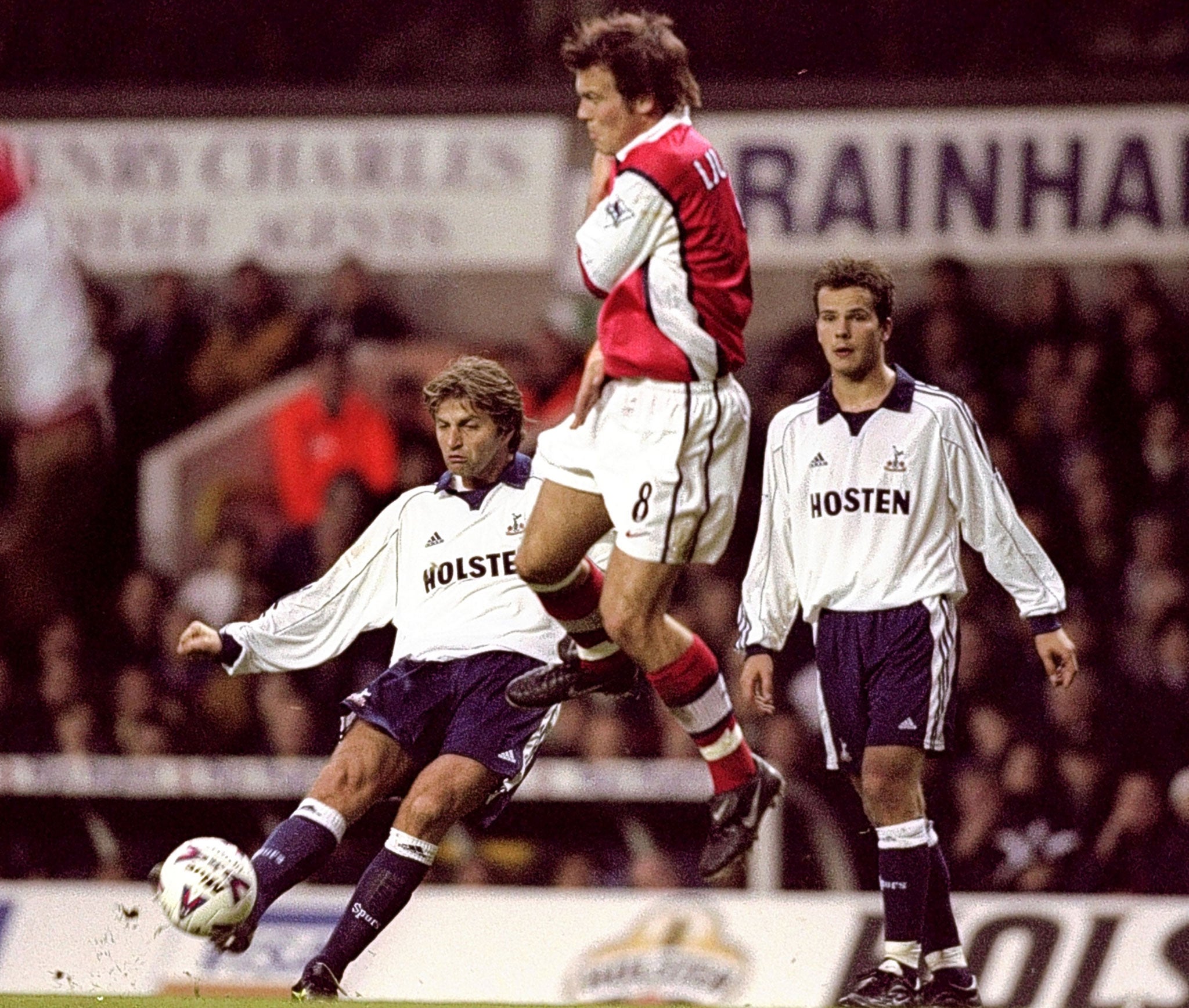 My winner from a free-kick in the 1999 north London derby at White Hart Lane. I used to try to get under the skin of the Arsenal players