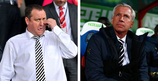 Mike Ashley and Alan Pardew