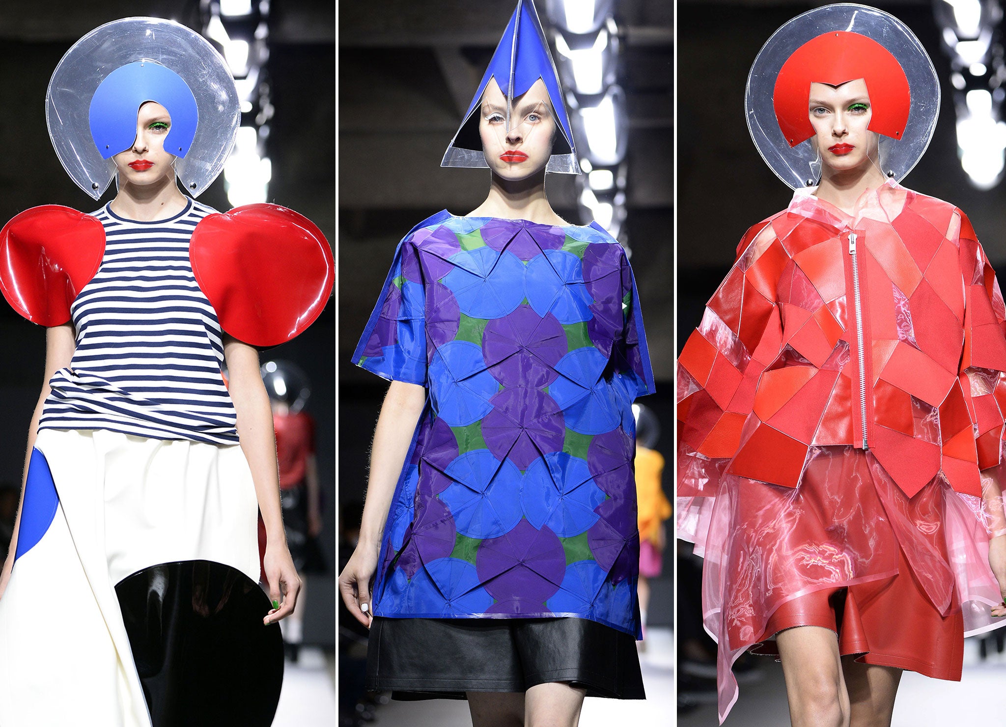 Models showcase Junya Watanabe's creations at Paris Fashion Week